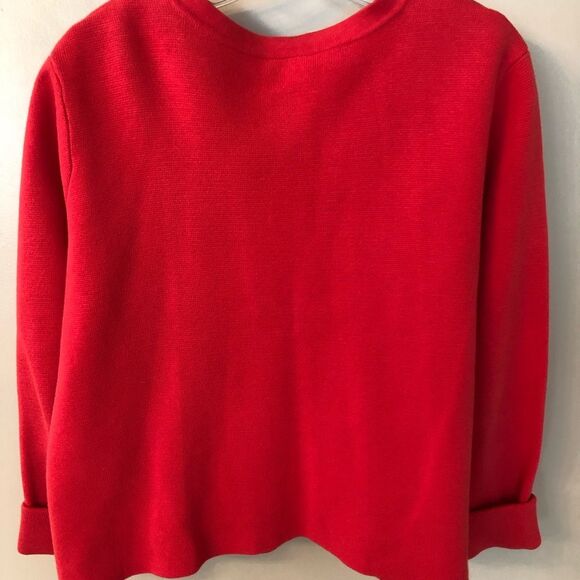 CHICO'S SIZE 3 XL 16 CORAL COTTON SWEATER JACKET HOOK AND EYE CLOSURE - Picture 5 of 9